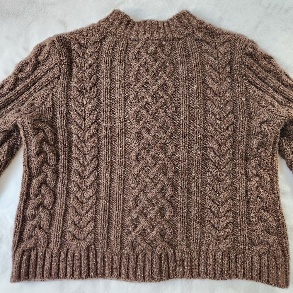 NWT Sezane Andina Sweater Sezane Cardigan Chunky Cable Knit Braided Knit Jumper - Picture 7 of 16